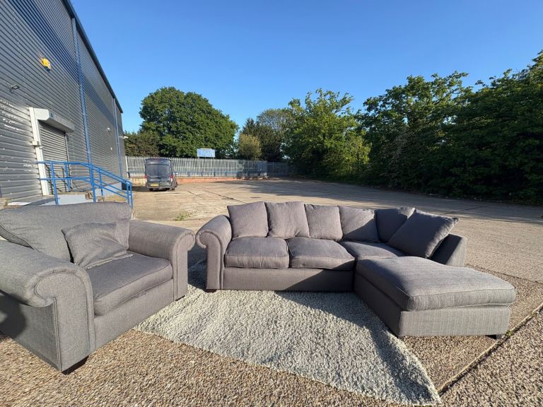 Grey DFS corner sofa & armchair set DELIVERY AVAILABLE!