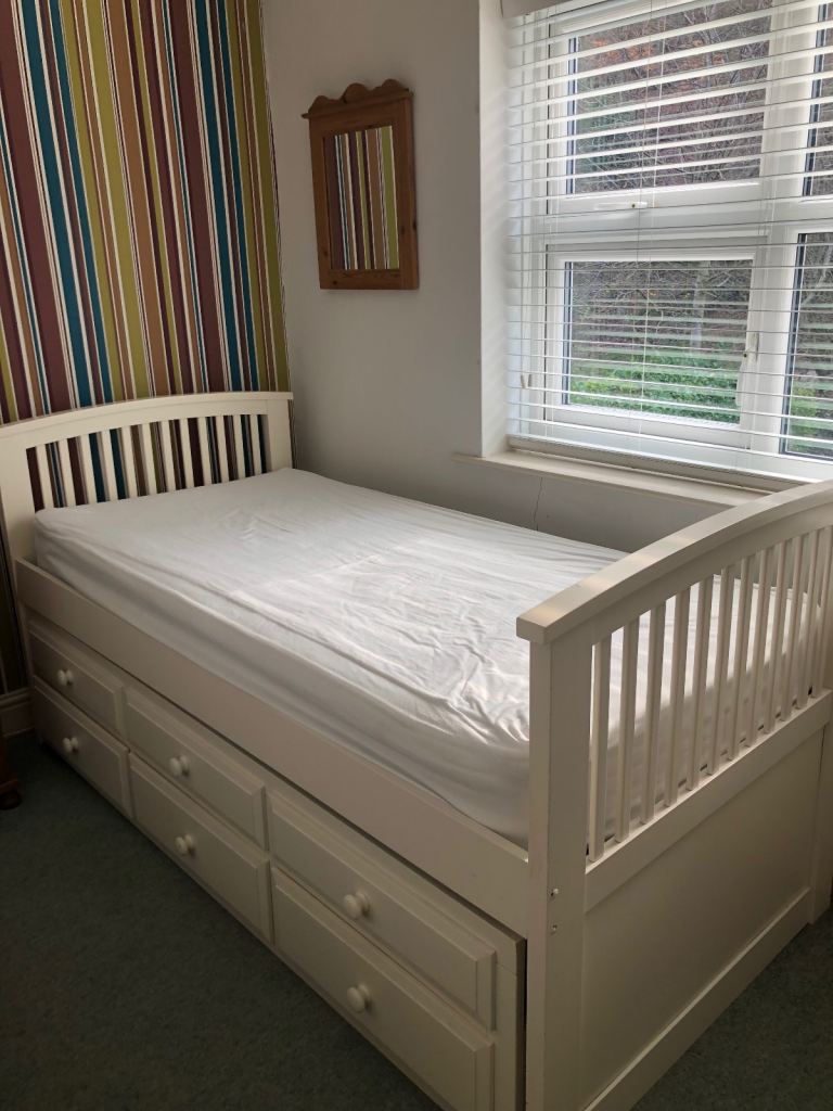 Single bed with under bed and storage drawers