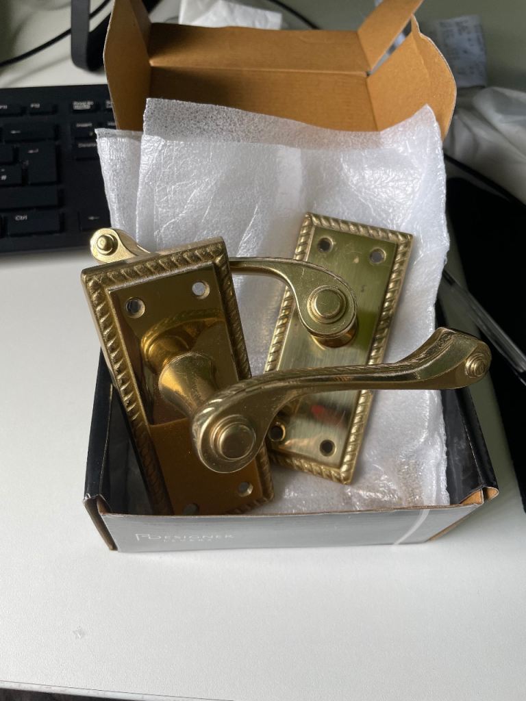 FREE Brass Internal Door Handles - Ornate Design
