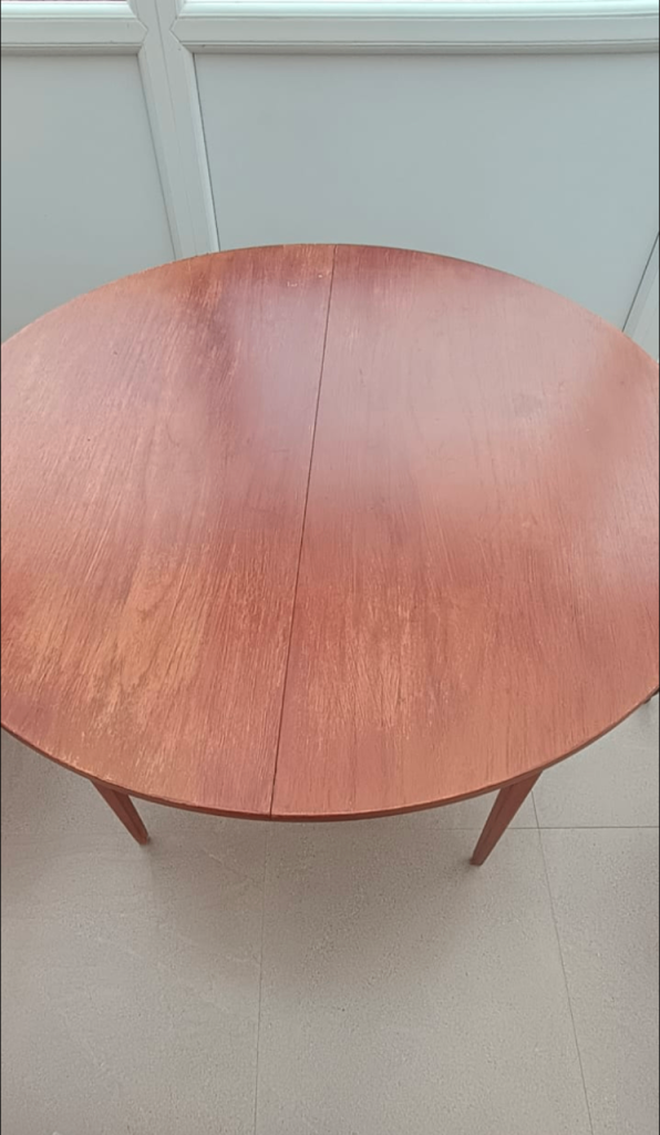 Teak Round Drop-Leaf Dining Table - Solid Wood