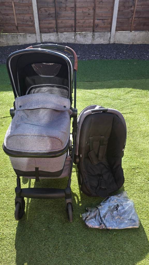 Baby Pram Travel System with Car Seat and Rain Cover