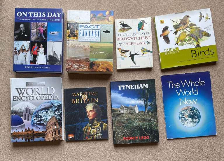 8 Mint Condition Hardback Books - History, Nature, UK Guides