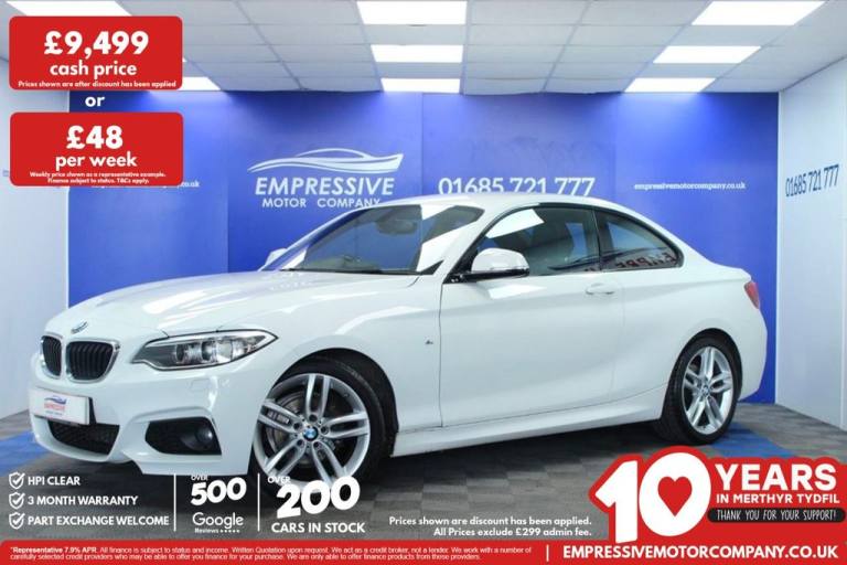 2017 17 BMW 2 SERIES 2.0 218D M SPORT 2D 148 BHP DIESEL