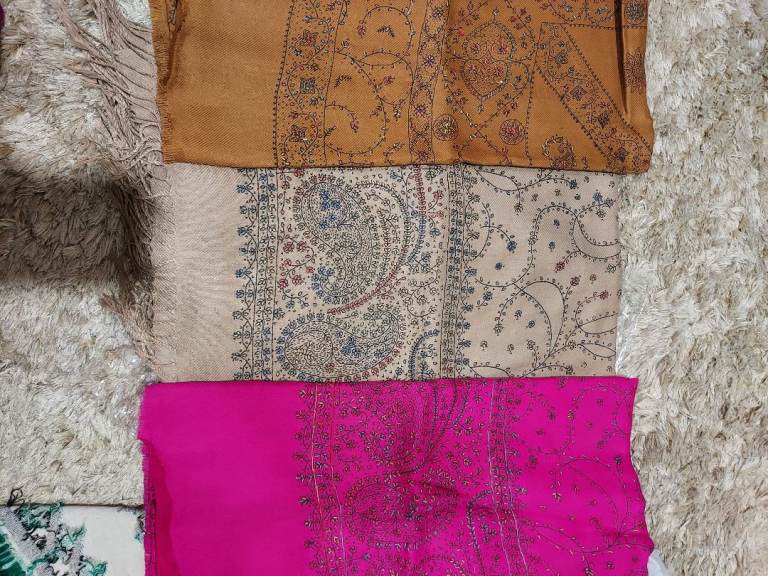 Hand embroidered small size shawl