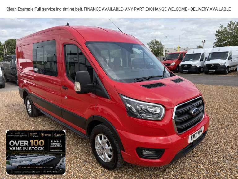 2022 Ford Transit 2.0 350 EcoBlue MHEV Limited Crew Van Double Cab 6dr Diesel Manual RWD L3 H Com...