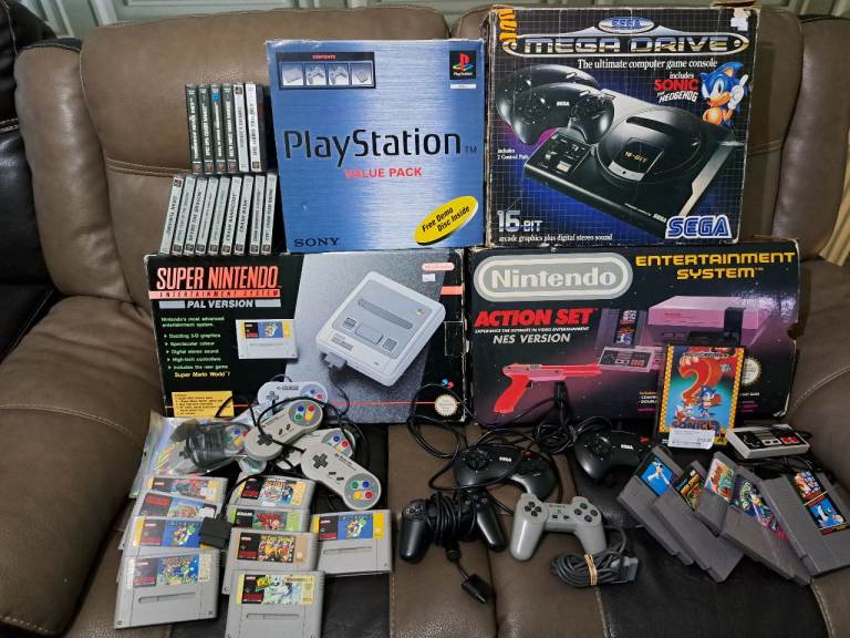 Retro Gaming Console Bundle: PS1, SNES, Mega Drive, NES & Games