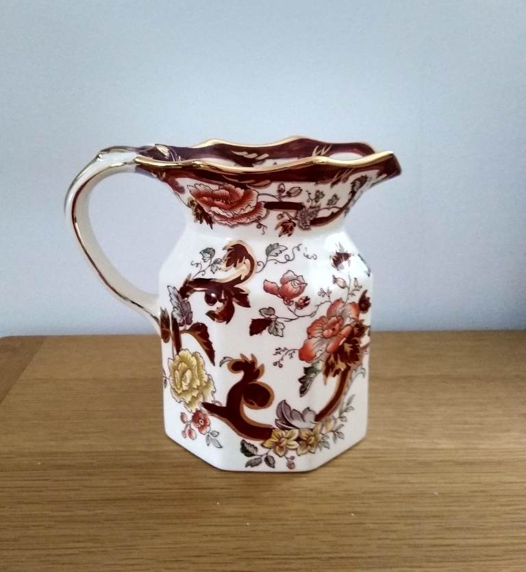 Vintage / retro Mason's ironstone, large brown velvet jug 16.5cm, 6.5 inches tall