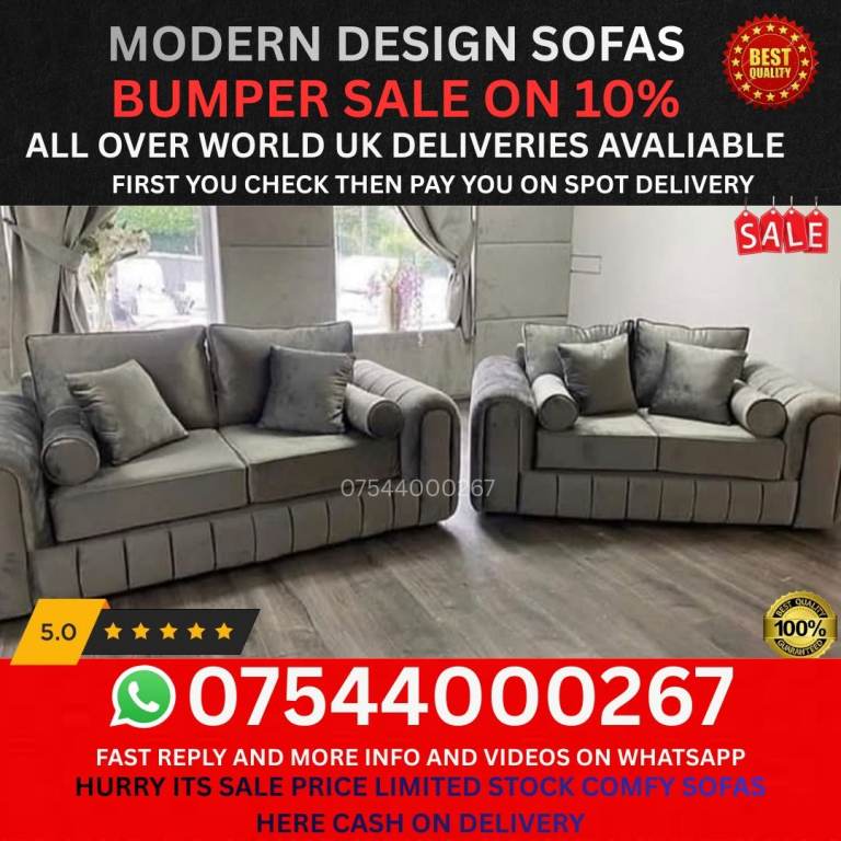 Comfortable Sofa – Clean, Affordable, Ready for Collection Today”