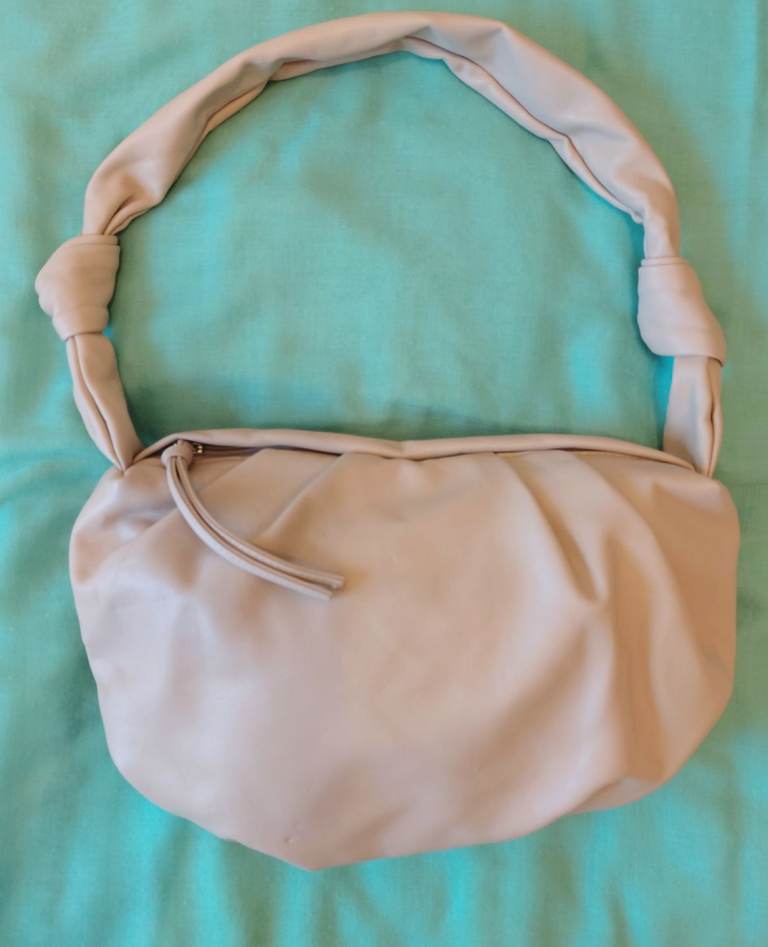 Cream/beige faux leather shoulder bag