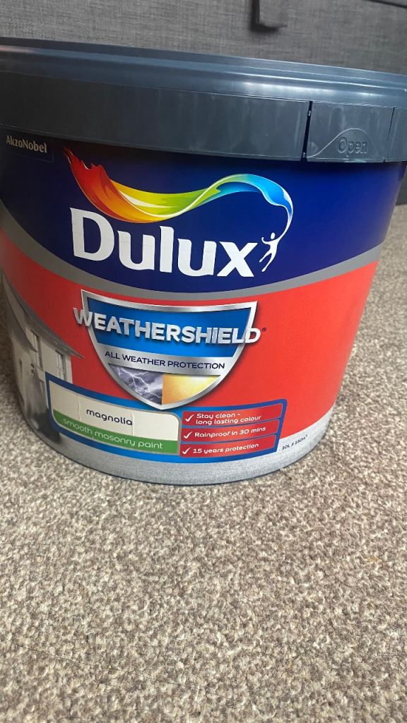 Sealed Brand New Dulux magnolia 10L Allah weather shield 