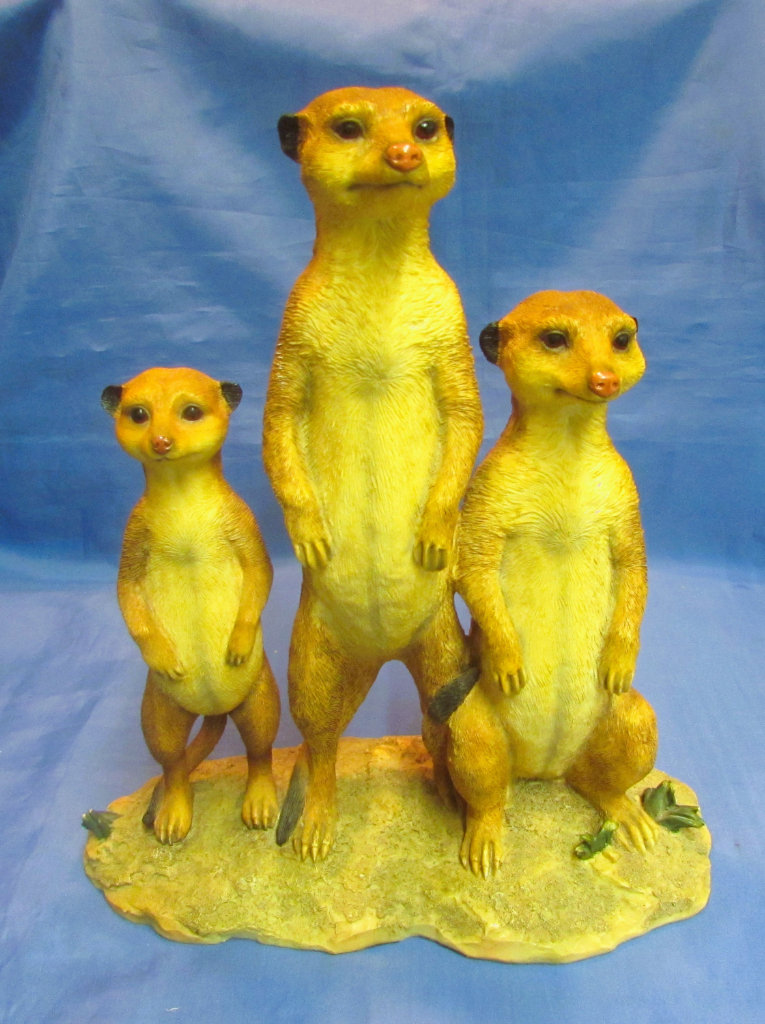 Leonardo Collection "Meerkats" Out of Africa Large resin family group ornament