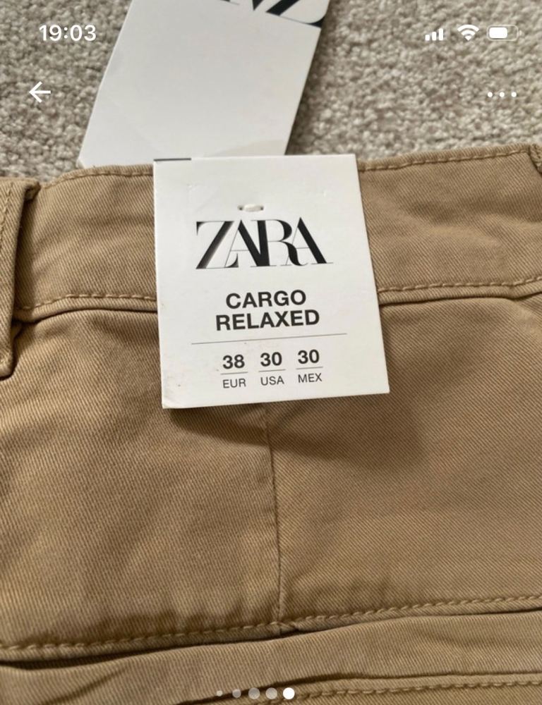 ZARA Cargo Relaxed Trousers - New with Tags, Size 38 EUR