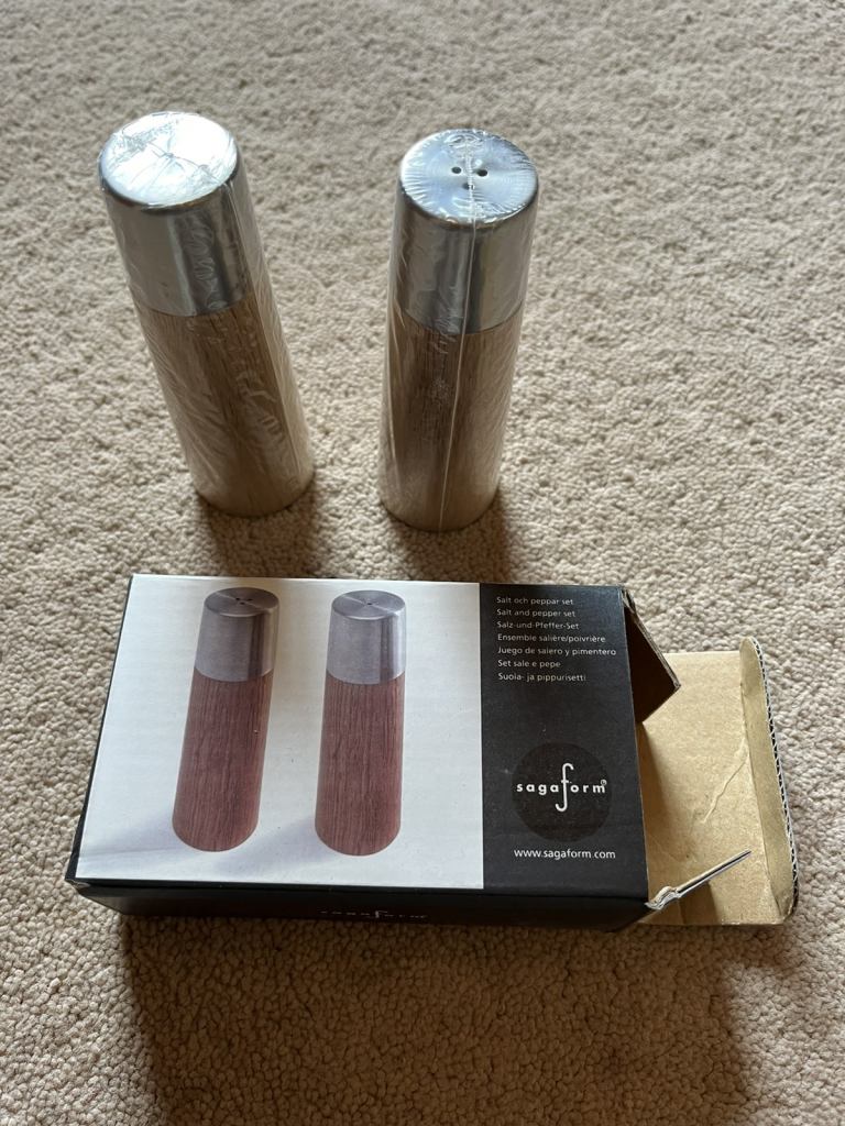 Oak & Steel Salt & Pepper Set by Sagaform