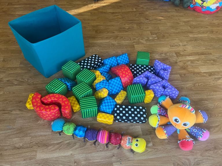 Lamaze Soft Toy Activity Bundle Building Blocks Sensory Caterpillar and Octopus 