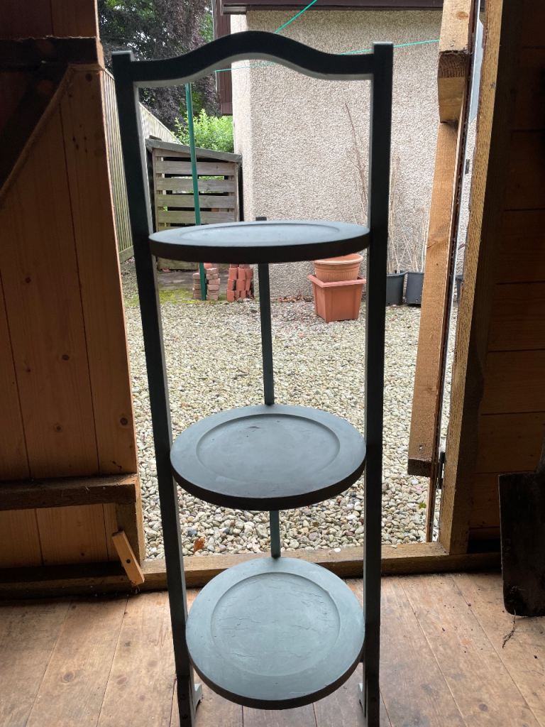 Three-Tier Grey Wooden cake stand 