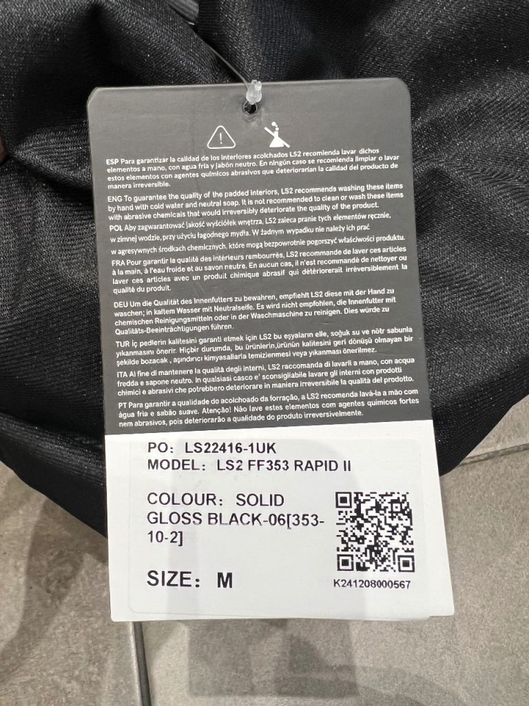 🏍️ LS2 FF353 Rapid II Road Touring Helmet - Black  size M 