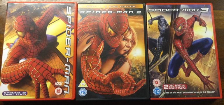 SET of the 3 ORIGINAL SPIDER-MAN MOVIES on DVD. All 2-disc 'Special Editions'. PRISTINE.