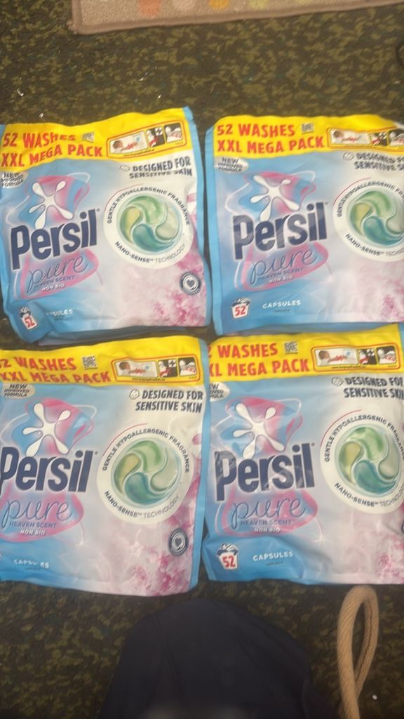 4 x Persil Pure XXL Mega Pack Laundry Capsules 52 Washes Each