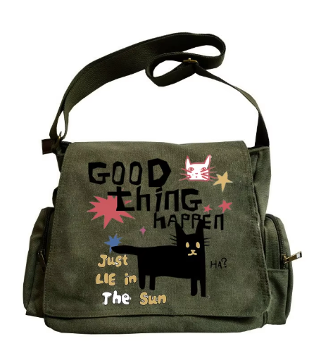 Jungle Chic: Multi-Pocket Canvas Commuter Bag