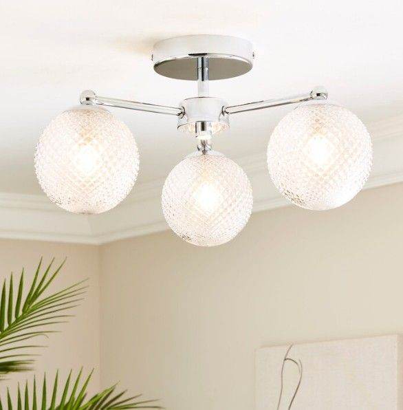 BRAND NEW - Vaughn 3 Light Semi Flush Ceiling Fitting Silver (SRS) - £40