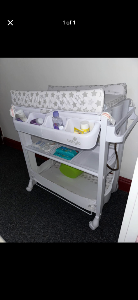 baby changing table £15 and baby cot £15 