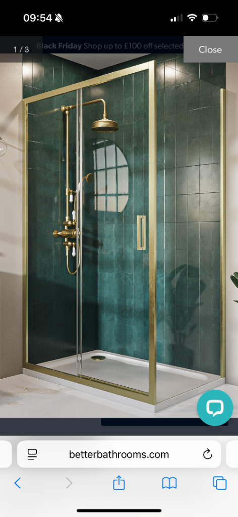 image for Better bathrooms Pavo shower enclosure sliding door 1000x800 