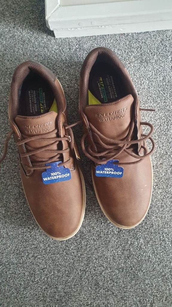 Skechers Waterproof Brown Leather Shoes - Brand New