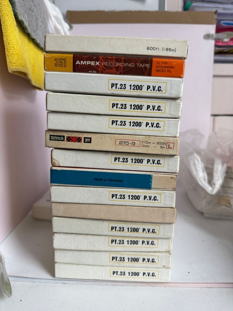20+ Vintage Reel to Reel Tape Job Lot Ampex BASF Edith Piaf LSO Jazz Found Sound