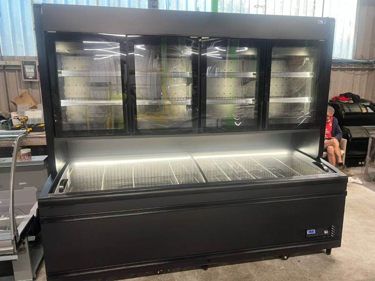 2.5m glass door display freezer chest freezer