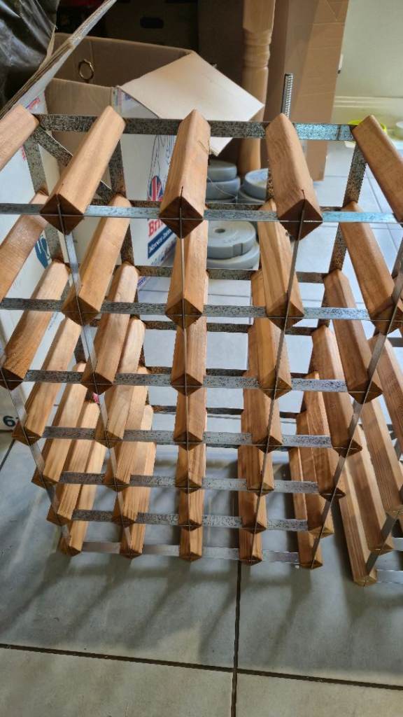 Wooden & Metal Wine Rack - Holds 30 Bottles, Good Condition