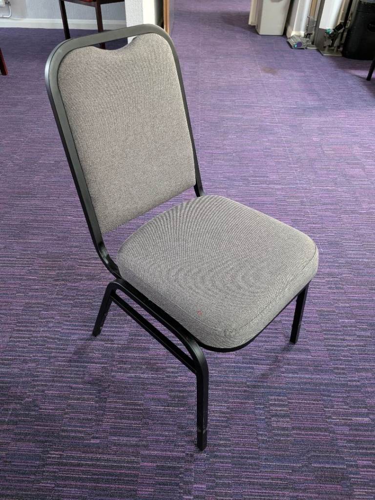 Comfortable Grey Upholstered Stackable Chairs