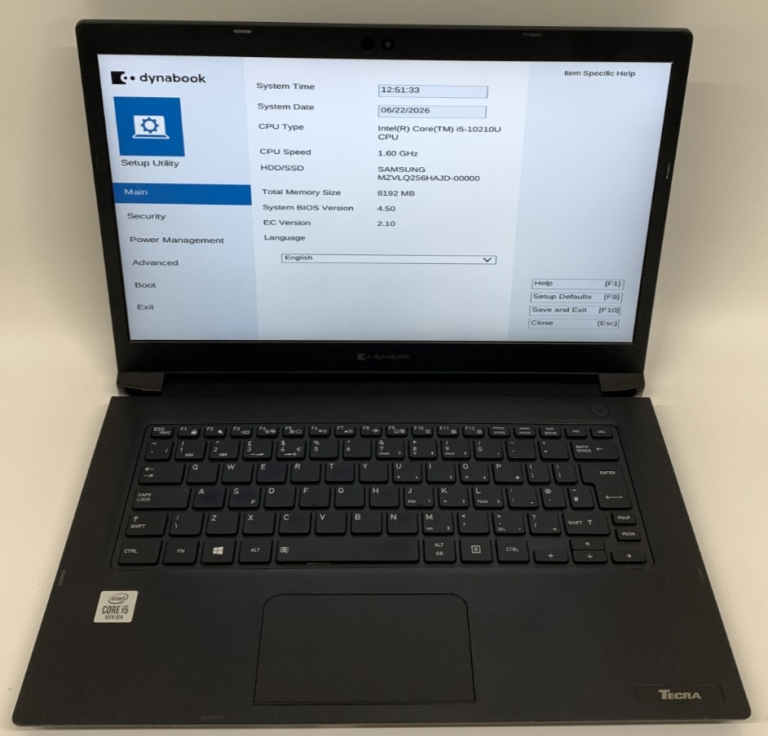 Laptop Toshiba Dynabook Tecra A40-G 14" i5 10TH gen 16GB RAM 256GB NVME new battery  light & slim