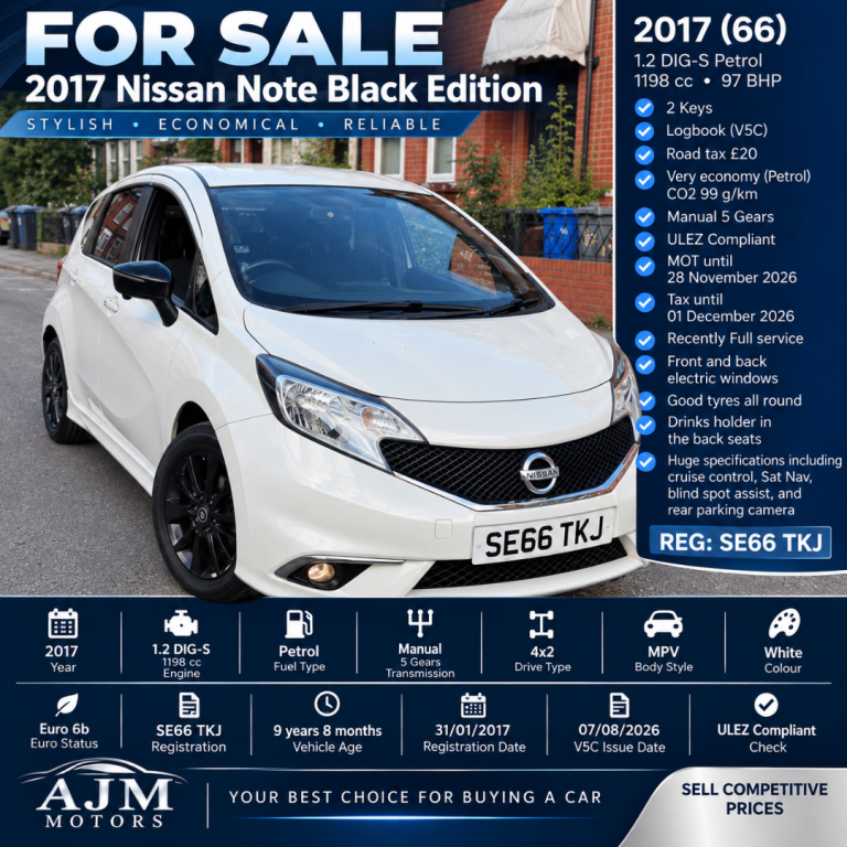 2017 NISSAN NOTE 1.2 Black Edition 5dr