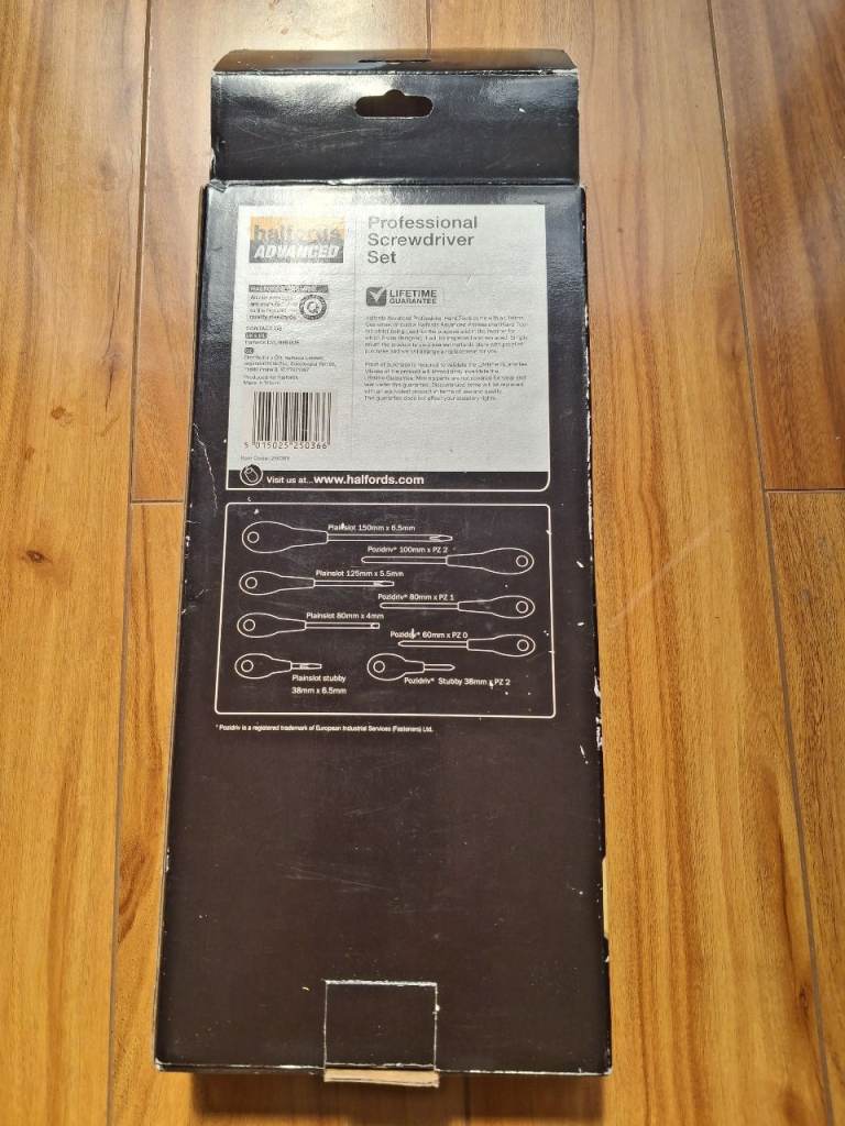 Halfords Professional Screwdriver Set 8 piece- Brand New