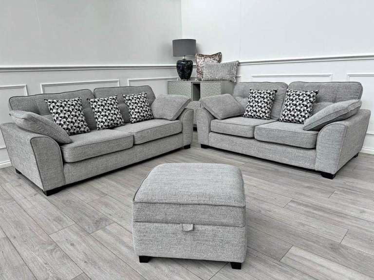 Argos Grey 3 + 2 Seater Sofa Set Available – Free Delivery