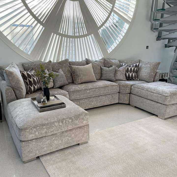 Premium Quality U Shape Fabric Corner Sofa on Sale ~ Different Colours Available | Express Delivery!