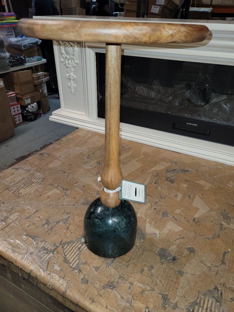 A new beautifully designed designer style mango wood and marble side table .