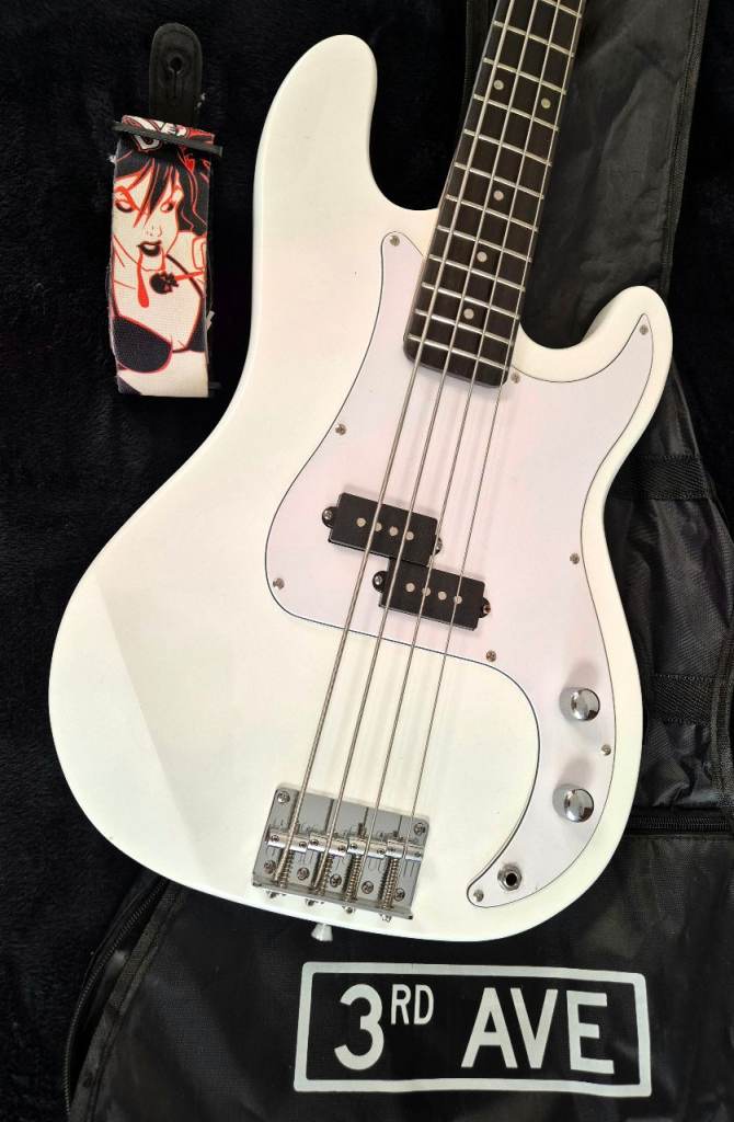 Precision Bass Guitar in White
