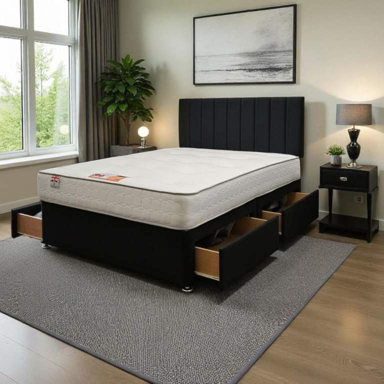 Brand New Divan Bed with 4 Storage Drawers & Mattress Set – Same Day UK Delivery 🔥
