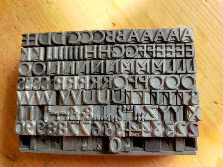 Adana ~ Letterpress ~ Printing # 24pt GILL SANS-SERIF TITLING ~ Excellent