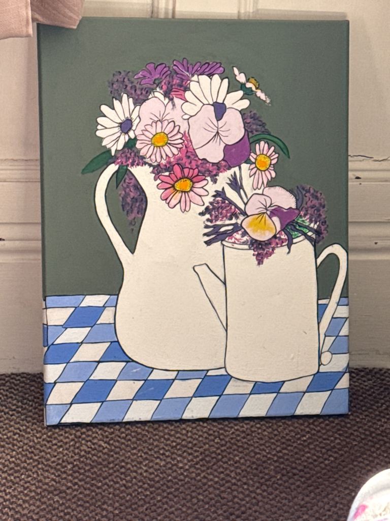 Lovely Floral Painting on Canvas – Still Life