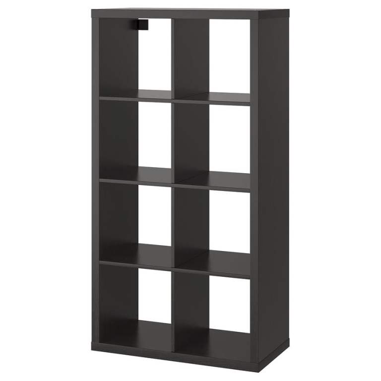 KALLAX Shelving unit, black-brown, 77x147 cm with baskets