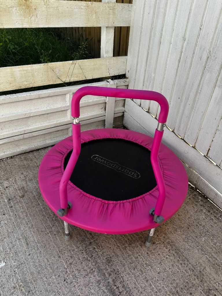 Pink kids trampoline 