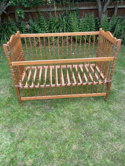 Wooden Baby Cot Bed – Good Condition