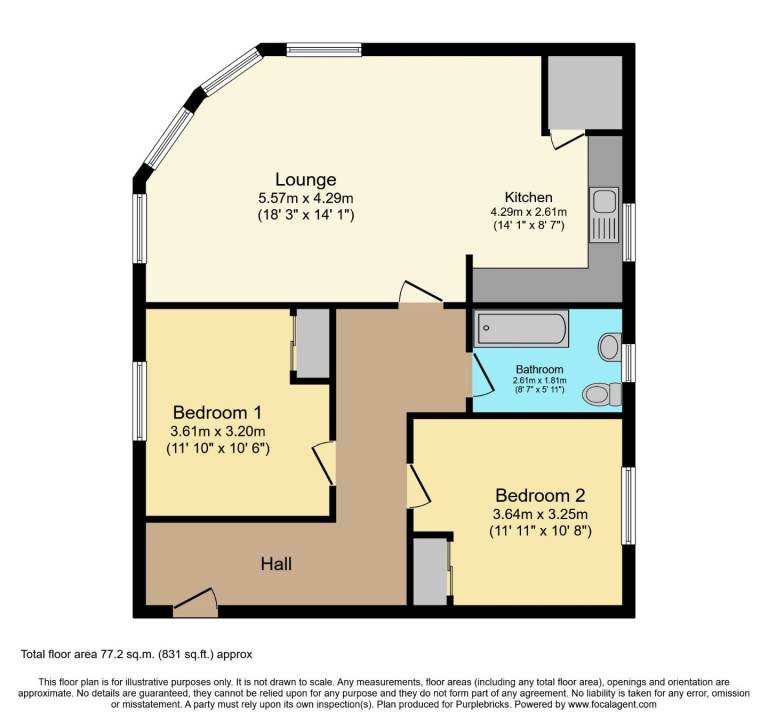 2 bed flat. Willow park court Airdrie