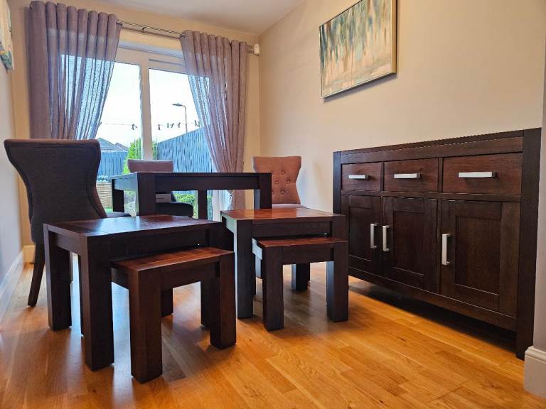 Walnut living and dining furniture 