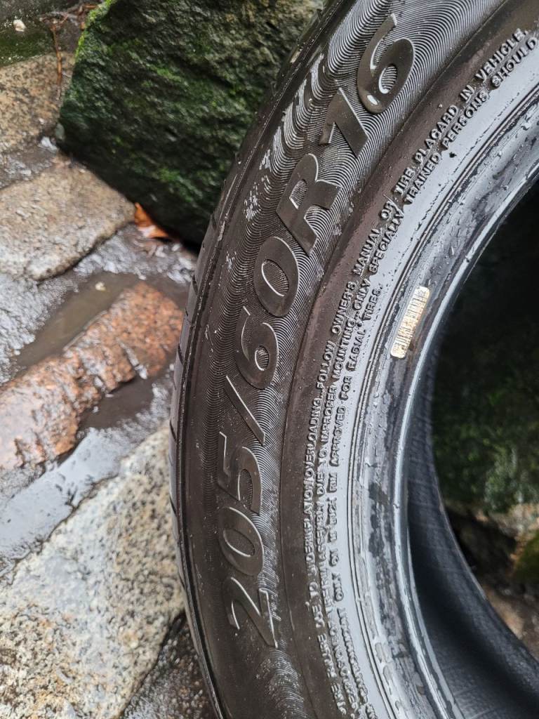 2 x 205 60 16 tyres with ok tread 