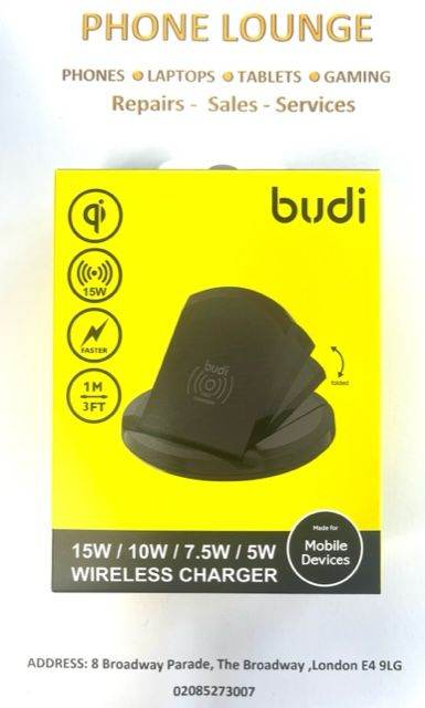 Budi Wireless Fast Charger with Stand- 15Watt
