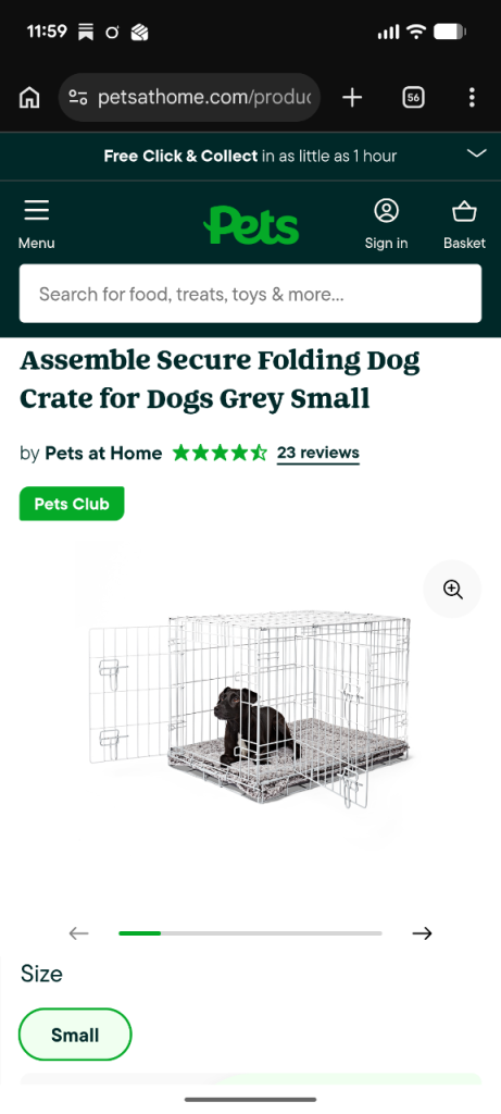 Small dog crate