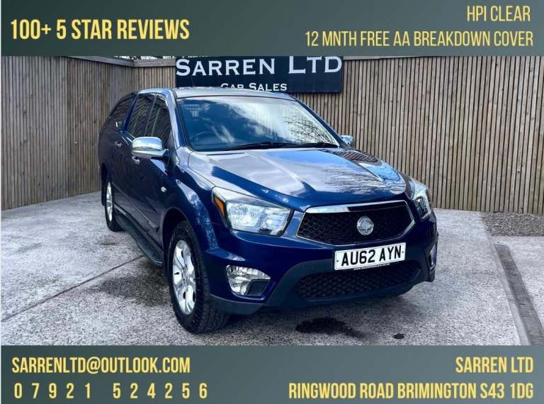 2012 Ssangyong Korando Sports 2.0D EX Auto 4WD Euro 5 4dr PICK UP Diesel Automatic
